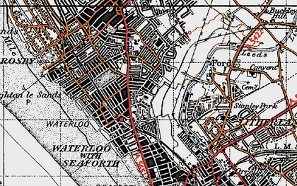 Old map of Waterloo Park in 1947