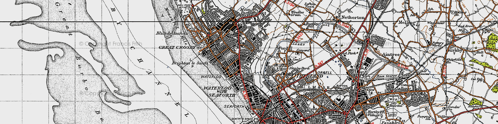 Old map of Waterloo Park in 1947