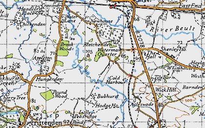 Old map of Bletchenden in 1940