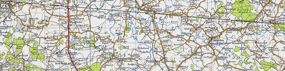 Old map of Bletchenden in 1940