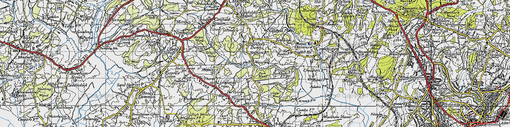 Old map of Watermill in 1940