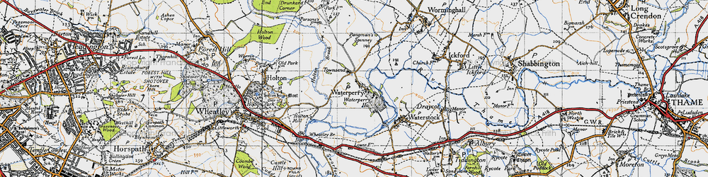 Old map of Waterperry in 1946