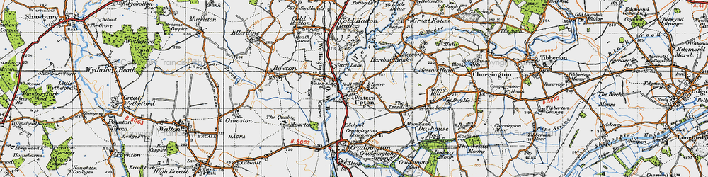 Old map of Waters Upton in 1947
