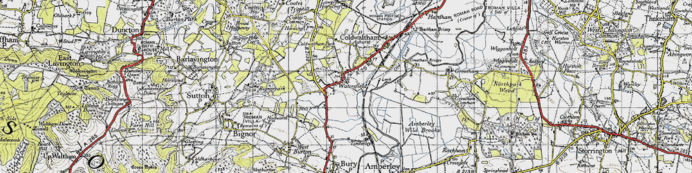 Old map of Watersfield in 1940