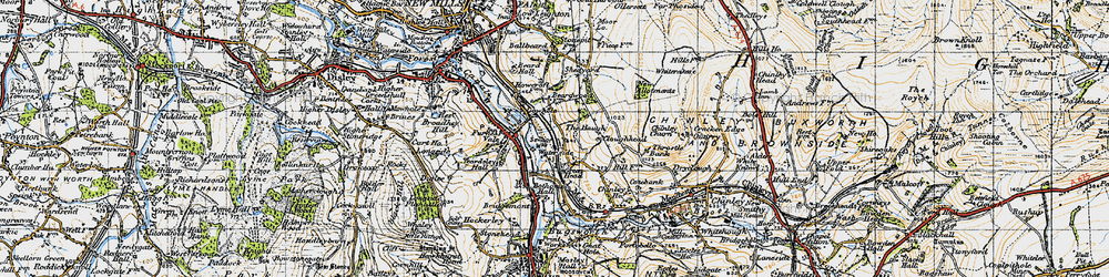 Old map of Waterside in 1947