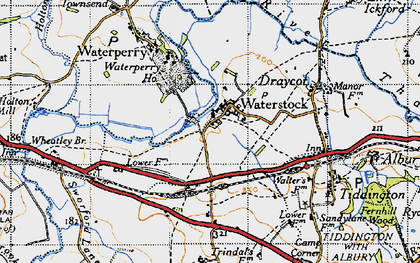 Old map of Waterstock in 1947