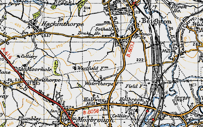 Old map of Waterthorpe in 1947
