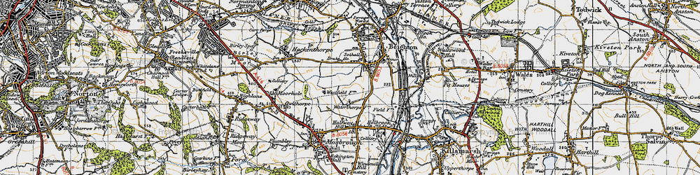 Old map of Waterthorpe in 1947