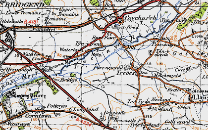 Old map of Waterton in 1947
