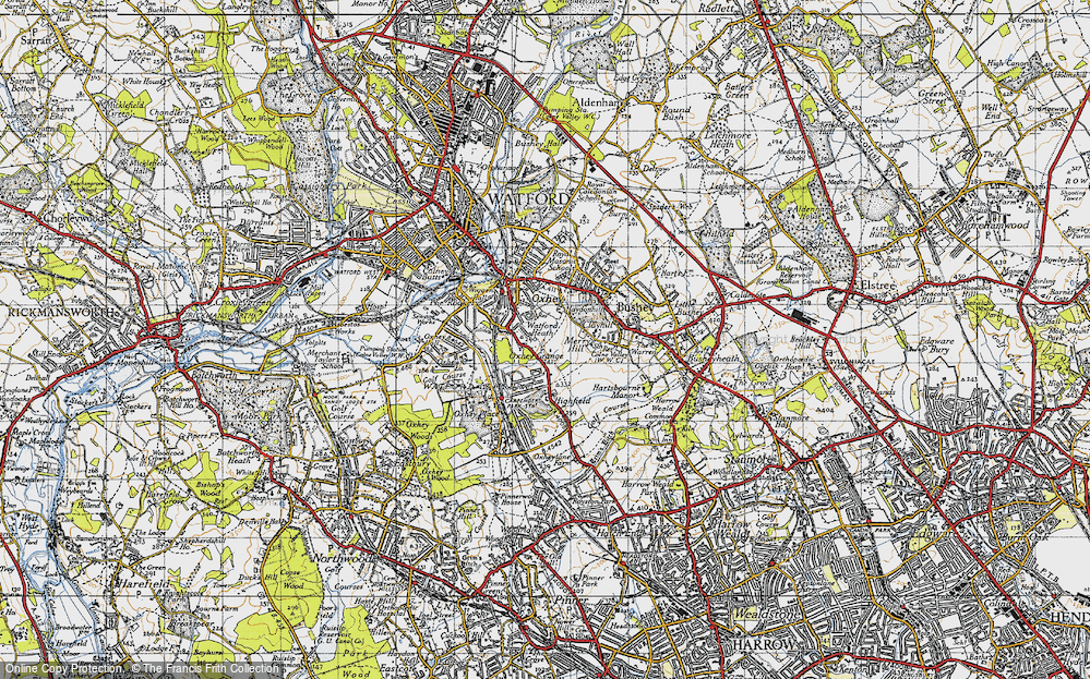 Old Map of Watford Heath, 1946 in 1946