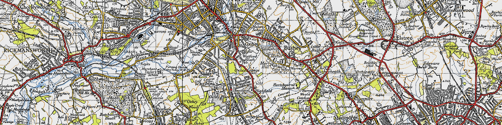 Old map of Watford Heath in 1946