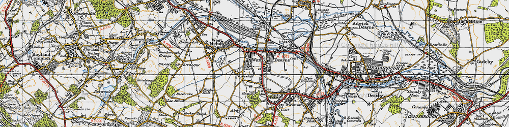 Old map of Wath Upon Dearne in 1947