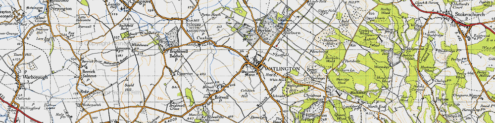 Old map of Watlington in 1947