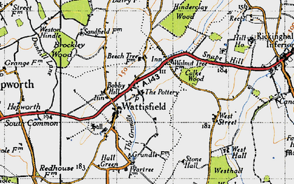 Old map of Wattisfield in 1946