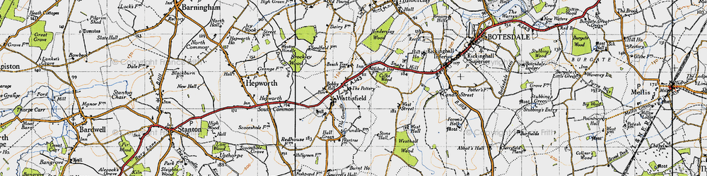 Old map of Wattisfield in 1946