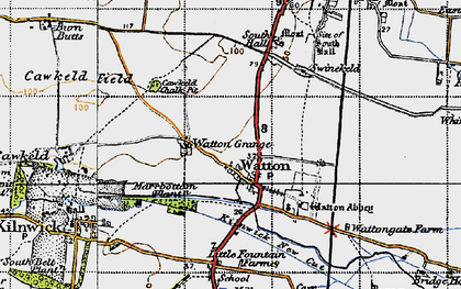 Old map of Watton in 1947