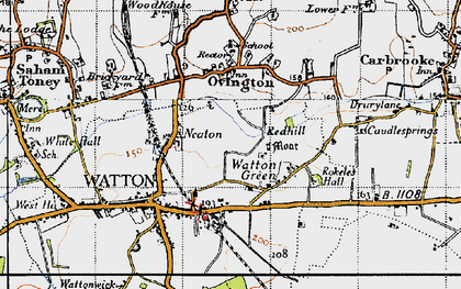 Old map of Watton Green in 1946