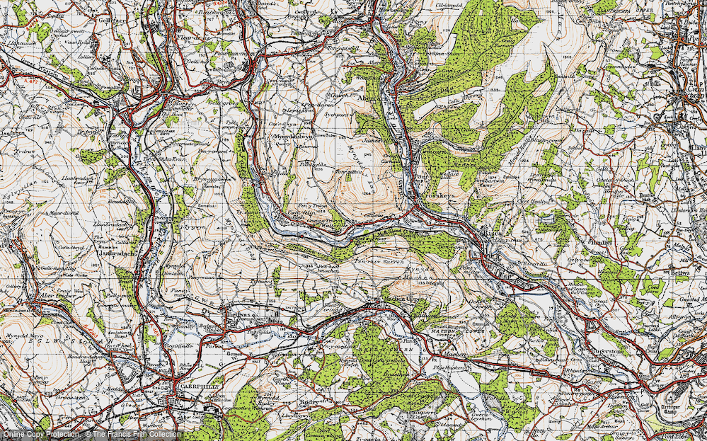 Old Map of Wattsville, 1947 in 1947