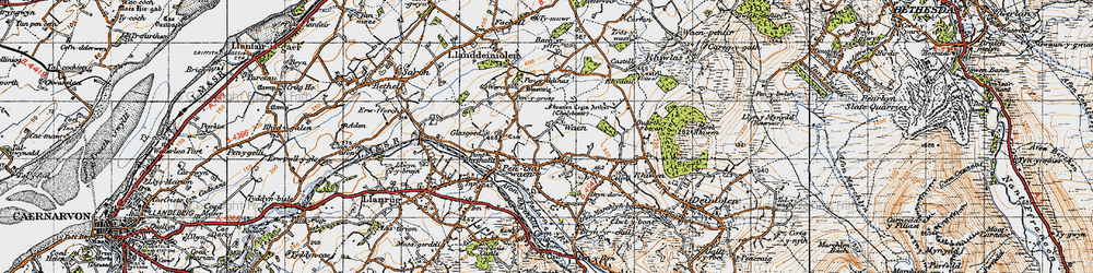 Old map of Bach yr Hilfry in 1947