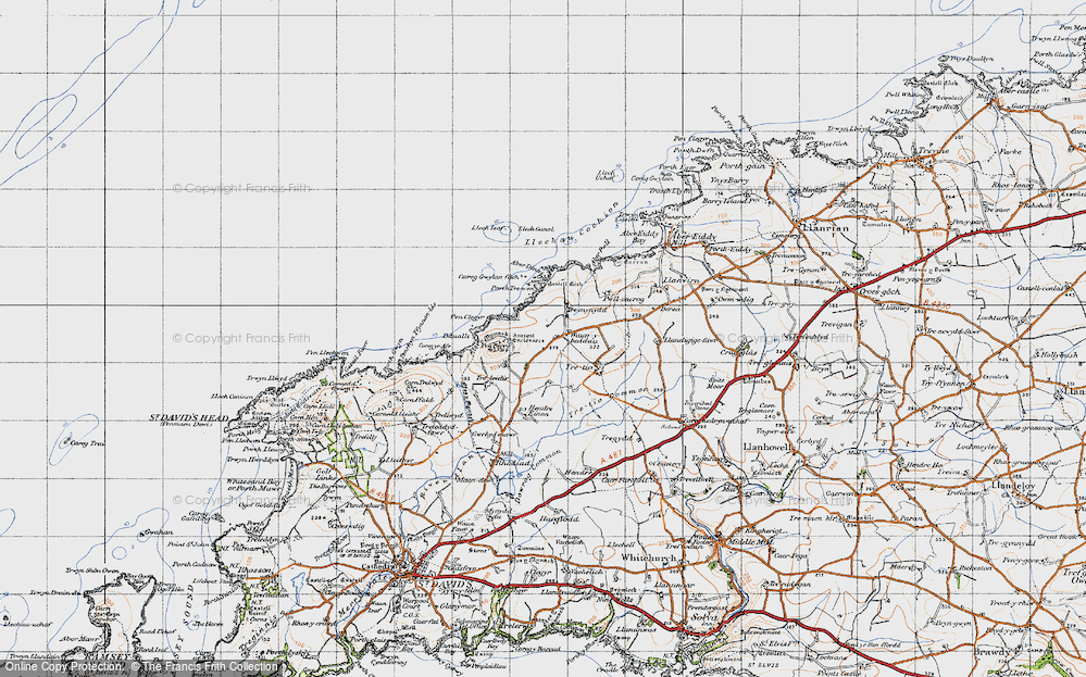 Old Map of Historic Map covering Aberdinas in 1946