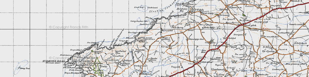 Old map of Aberdinas in 1946