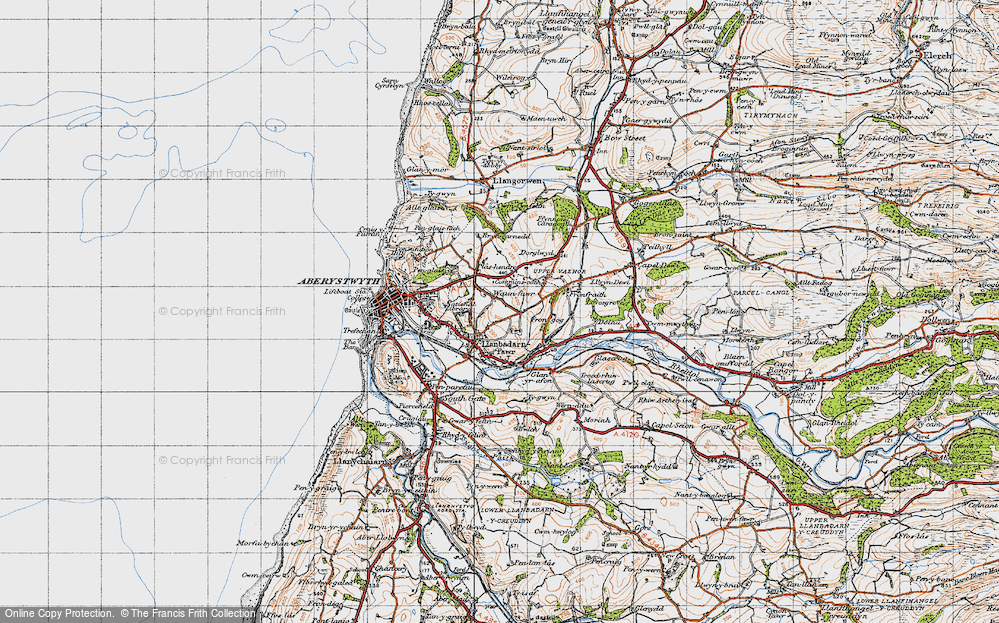 Old Map of Historic Map covering Bryncarnedd in 1947