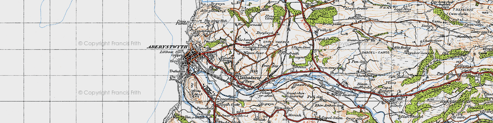 Old map of Waun Fawr in 1947