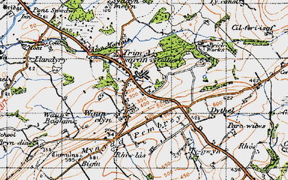 Old map of Waun y Clyn in 1946