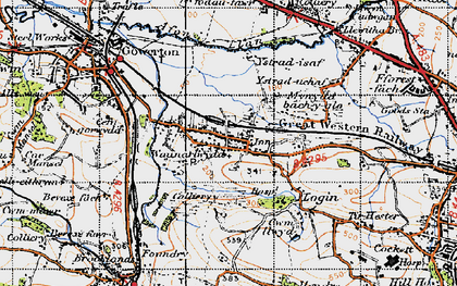 Old map of Waunarlwydd in 1947