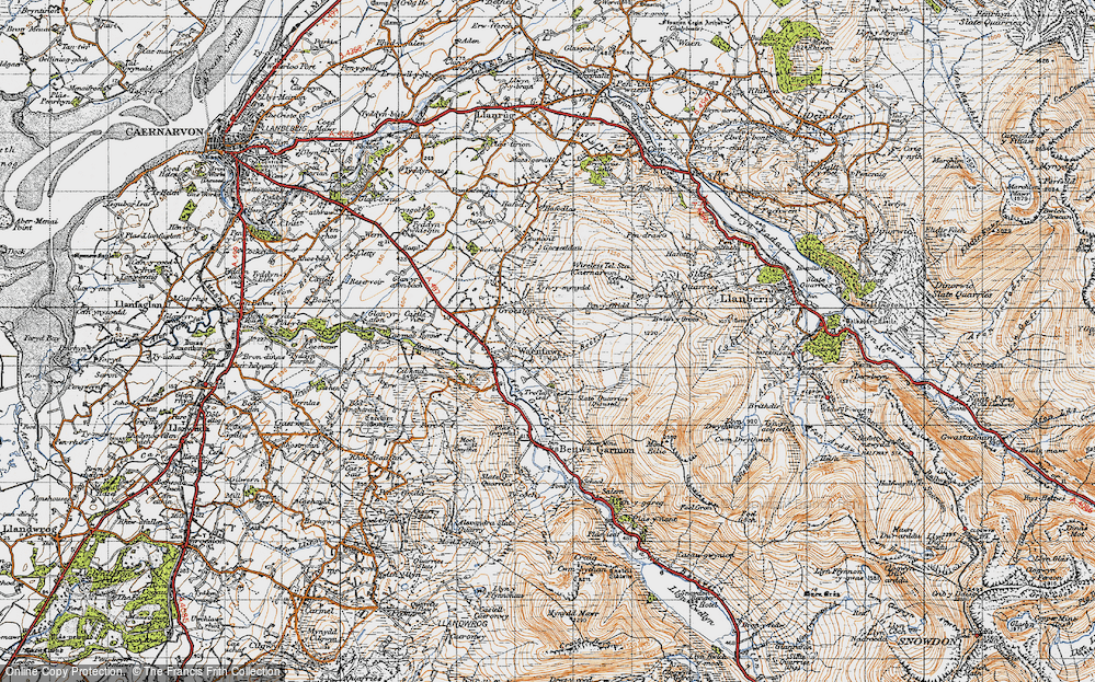 Old Map of Waunfawr, 1947 in 1947