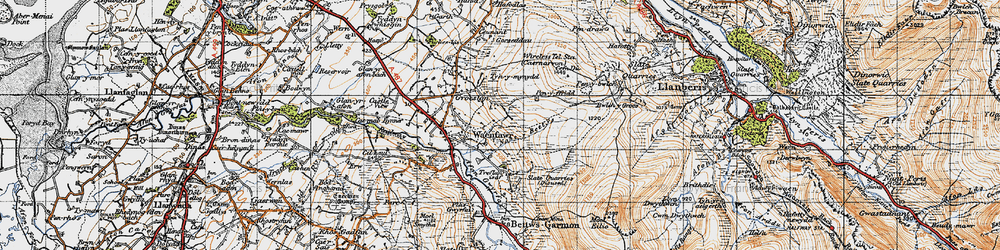 Old map of Waunfawr in 1947