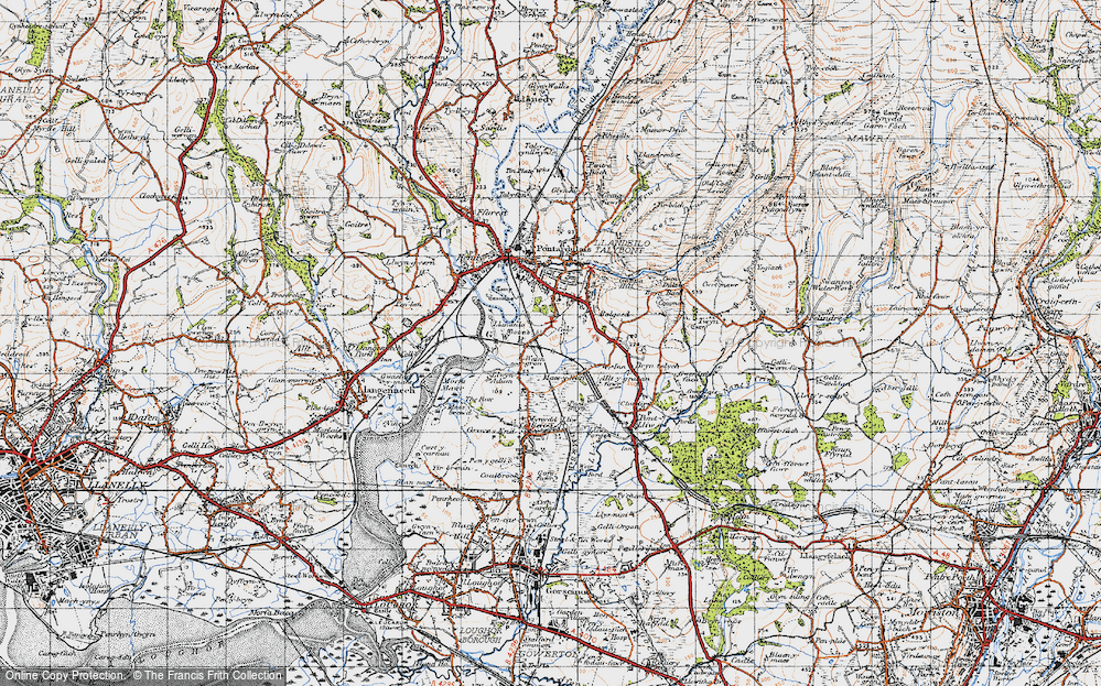 Old Map of Waungron, 1947 in 1947