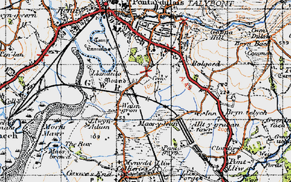 Old map of Waungron in 1947