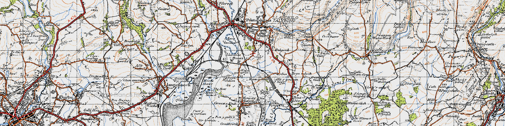 Old map of Waungron in 1947