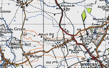 Old map of Wavendon in 1946