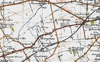 Old map of Waverton in 1947