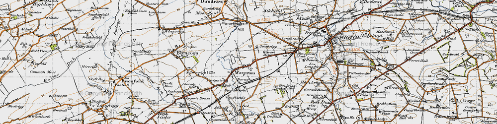 Old map of Waverton in 1947