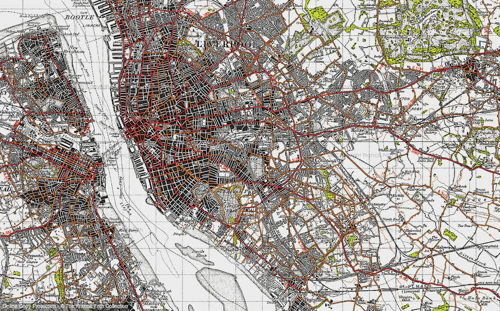 Old Map of Wavertree, 1947 in 1947