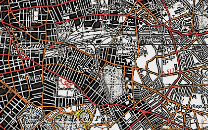 Old map of Wavertree in 1947