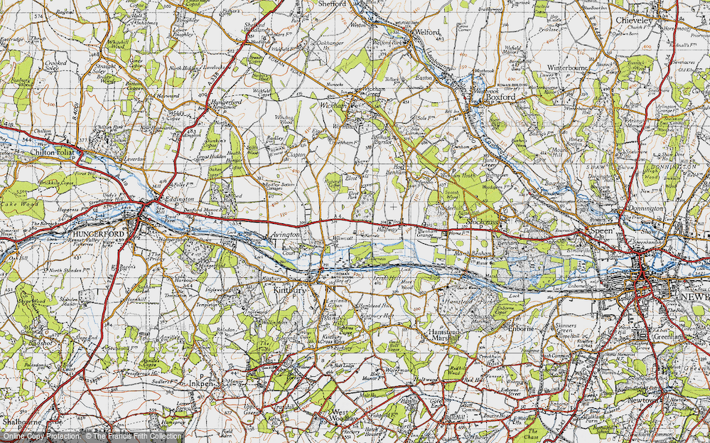 Old Map of Wawcott, 1945 in 1945
