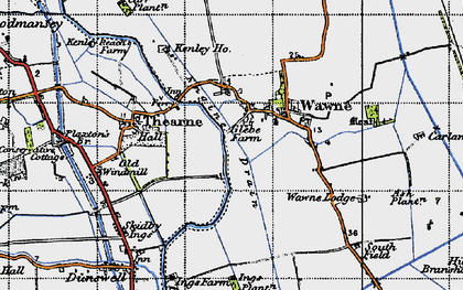 Old map of Wawne in 1947