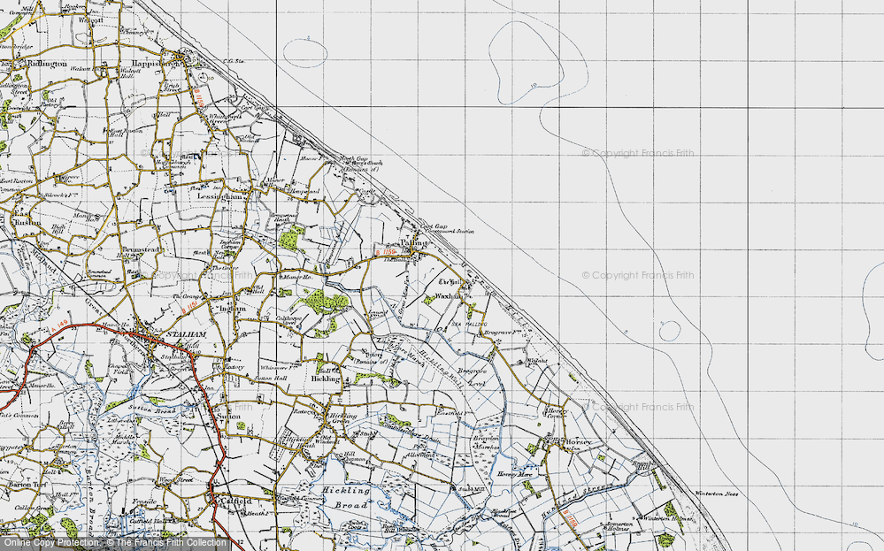 Old Map of Waxham, 1945 in 1945