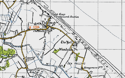 Old map of Waxham in 1945