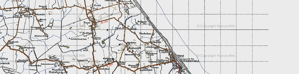 Old map of Tunstall Drain in 1947