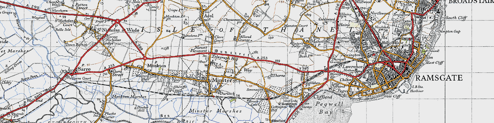 Old map of Way in 1947