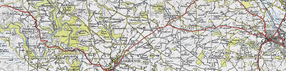 Old map of Ashburton Down in 1946