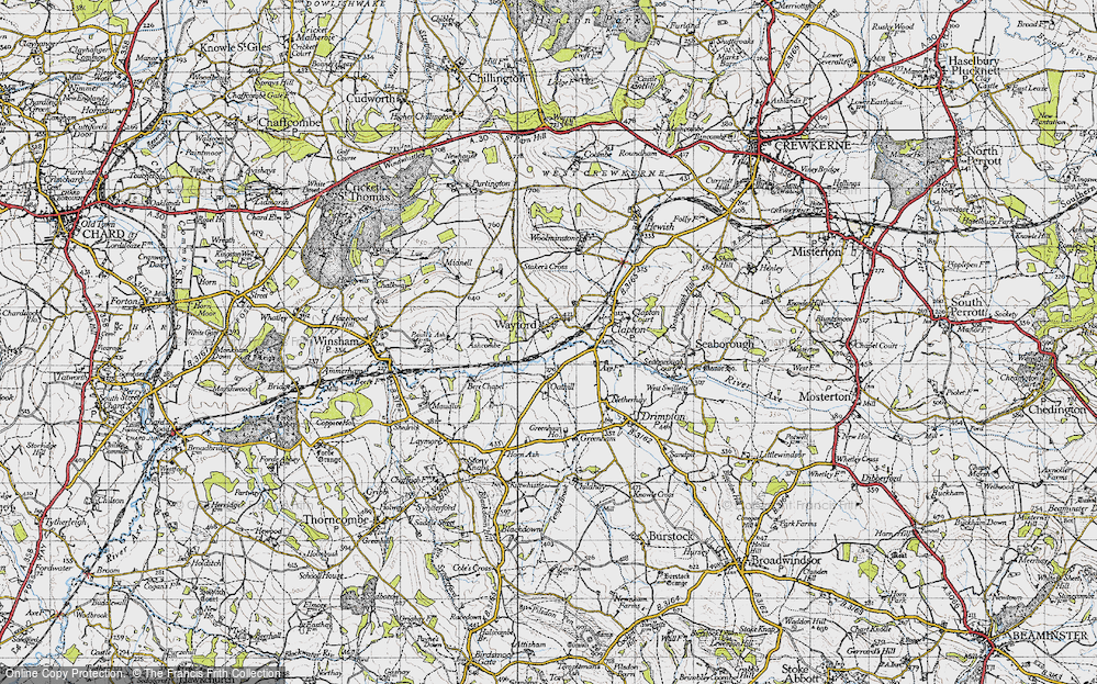 Old Map of Wayford, 1945 in 1945