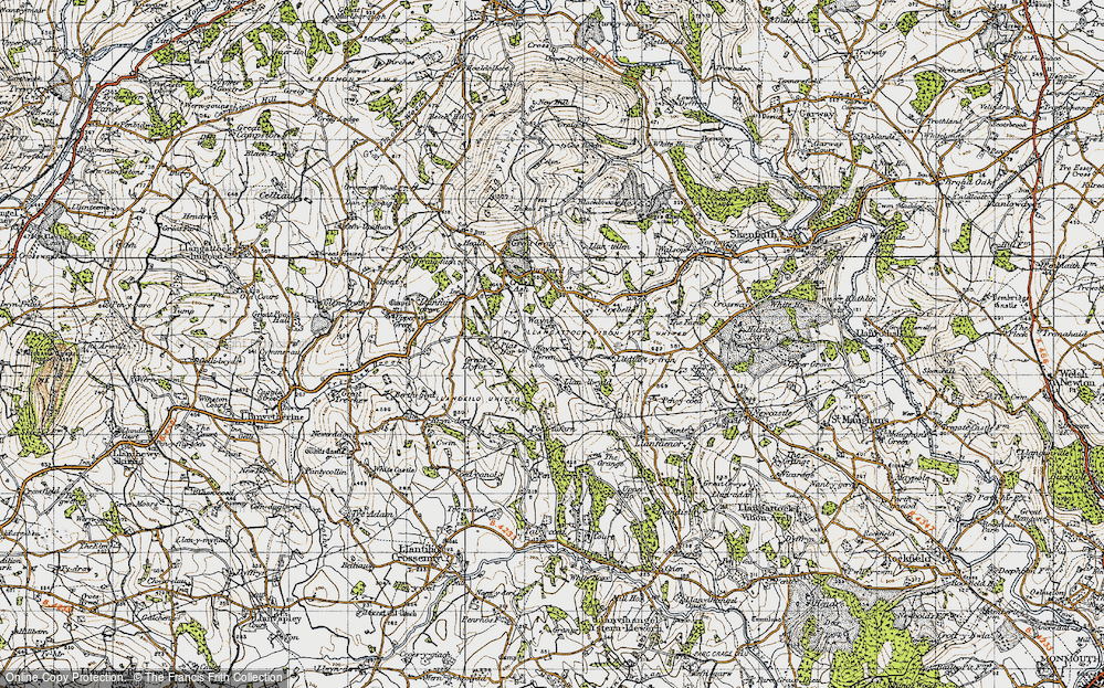 Old Map of Wayne Green, 1947 in 1947