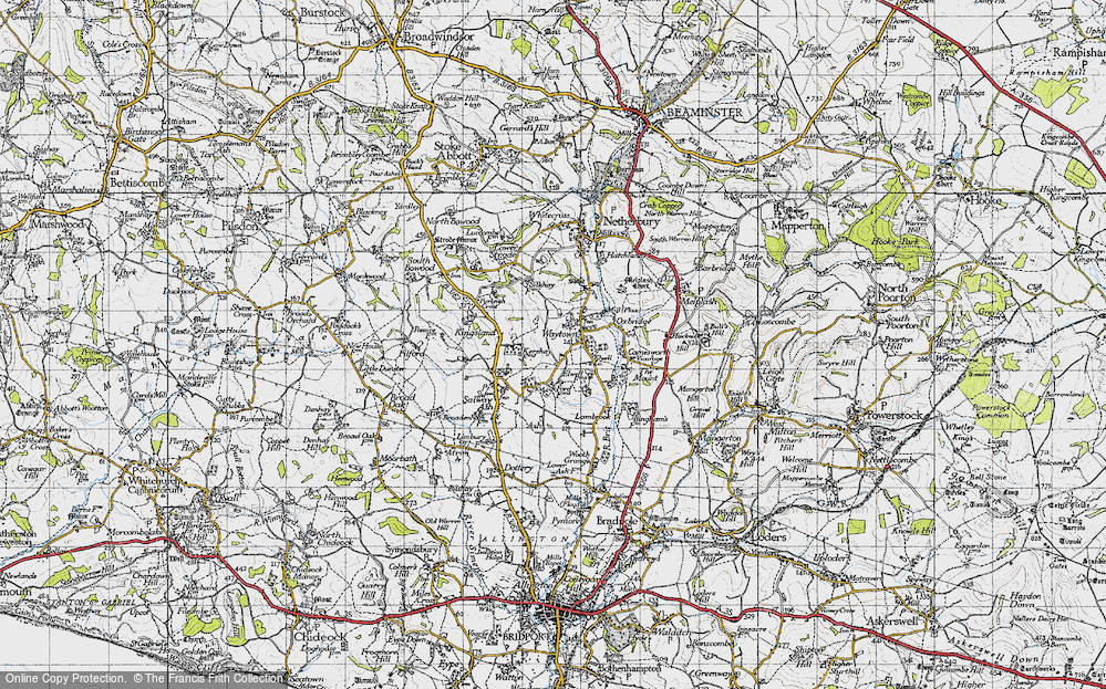 Old Map of Waytown, 1945 in 1945