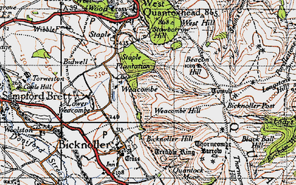 Old map of Bicknoller Post in 1946